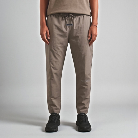 Fear of God Essentials Mens Nylon Track Pant XL Taupe Water Resistant Streetwear